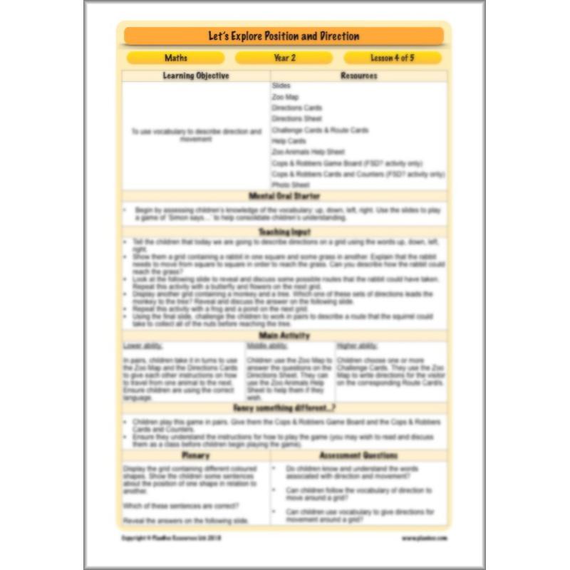 PlanBee Explore Position and Direction Year 2 Maths | PlanBee