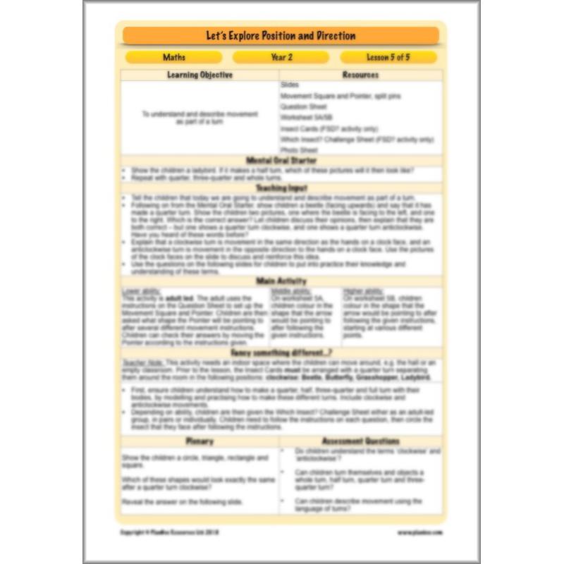 PlanBee Explore Position and Direction Year 2 Maths | PlanBee