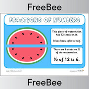 1/2 of 6 FREE Fractions of Numbers Display Posters by PlanBee