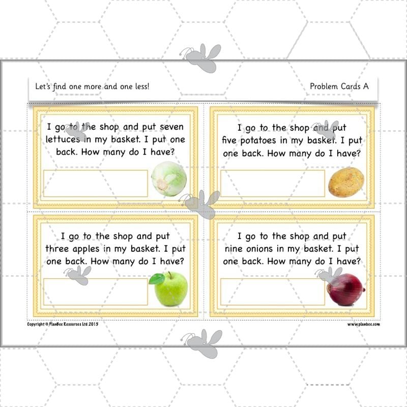 PlanBee Let’s find one more and one less - KS1 Maths planning and resources