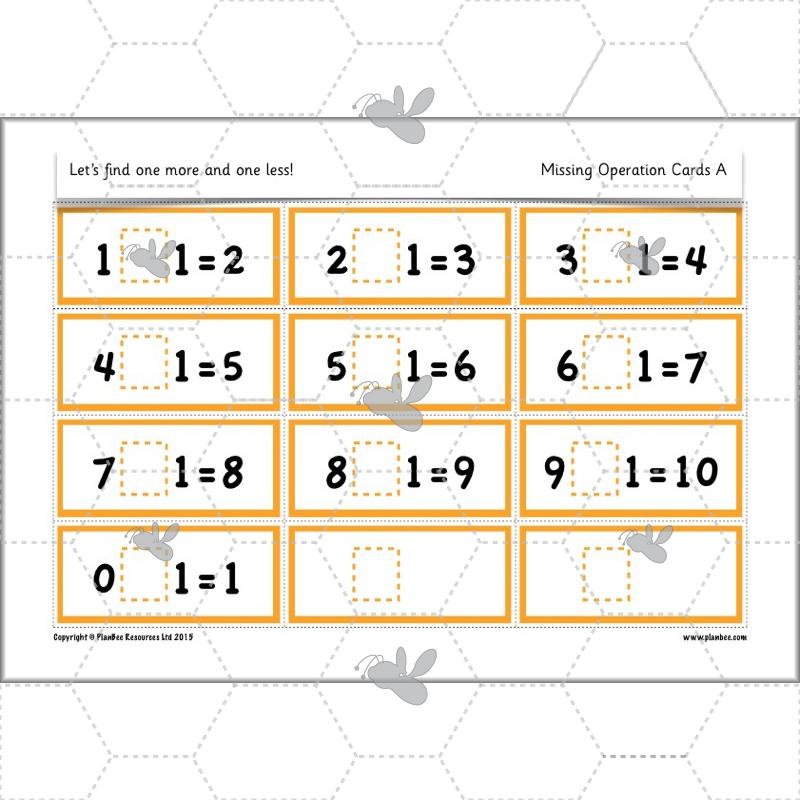 PlanBee Let’s find one more and one less - KS1 Maths planning and resources