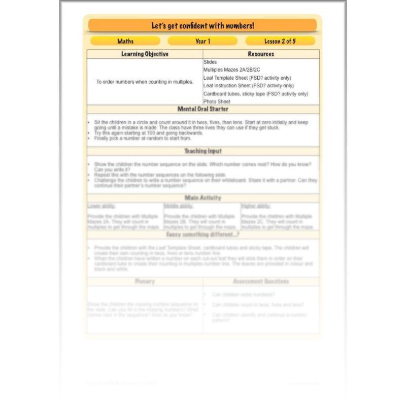 PlanBee Let's Get Confident with Numbers complete resource pack