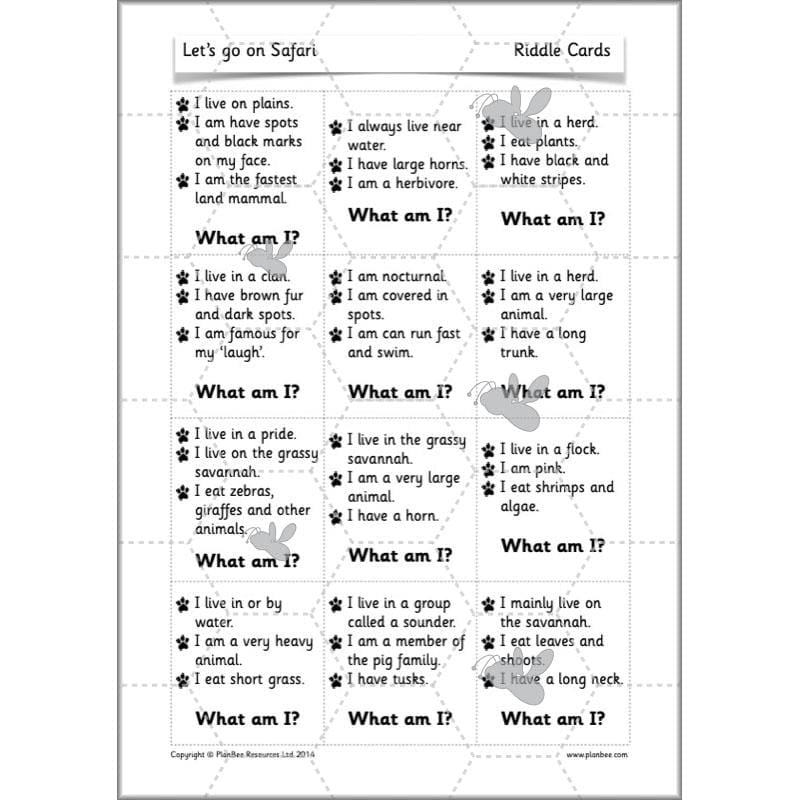 PlanBee Let's go on Safari: Kenya KS1 Geography Lesson Plans