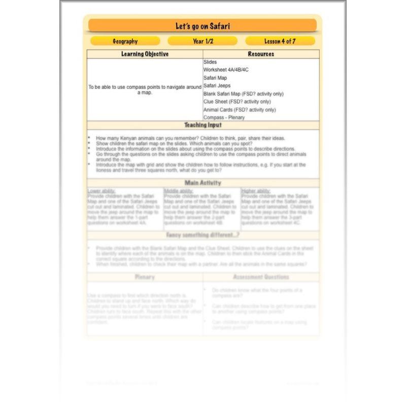 PlanBee Let's go on Safari: Kenya KS1 Geography Lesson Plans