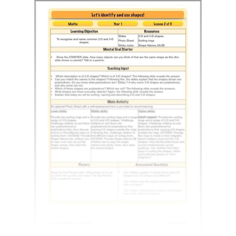 PlanBee Identify Shapes 2D and 3D Shapes Lessons | PlanBee