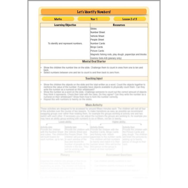 PlanBee Identify Numbers 1-20 Year 1 Maths by PlanBee