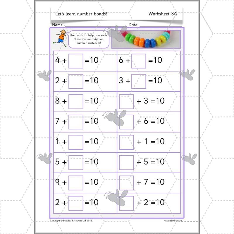 PlanBee Let’s learn number bonds - KS1 complete planning