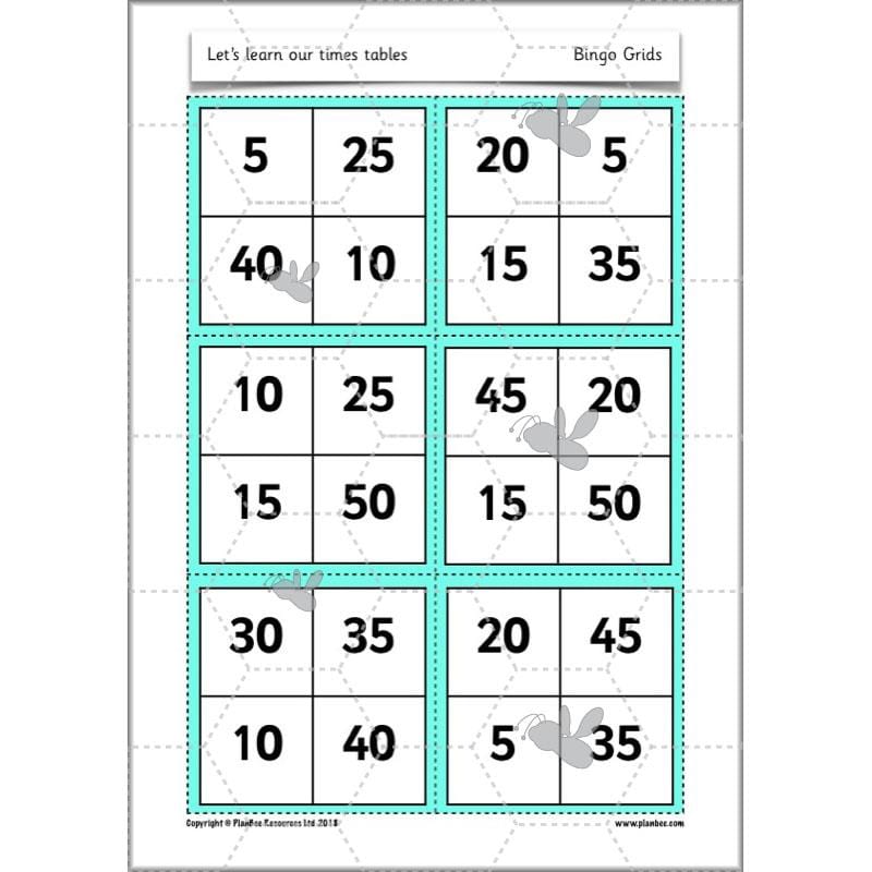 PlanBee Let's Learn our Times Tables - Maths Lessons Year 2 Multiplication