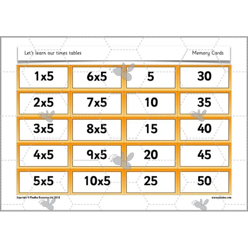 PlanBee Let's Learn our Times Tables - Maths Lessons Year 2 Multiplication
