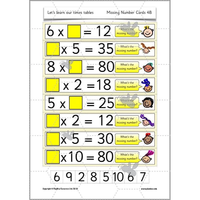 PlanBee Let's Learn our Times Tables - Maths Lessons Year 2 Multiplication