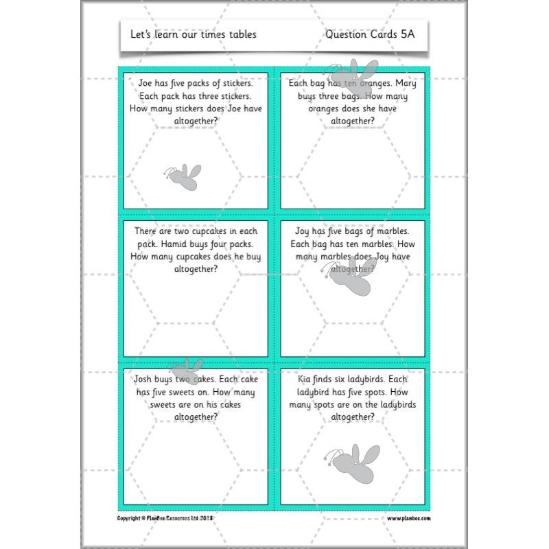PlanBee Let's Learn our Times Tables - Maths Lessons Year 2 Multiplication