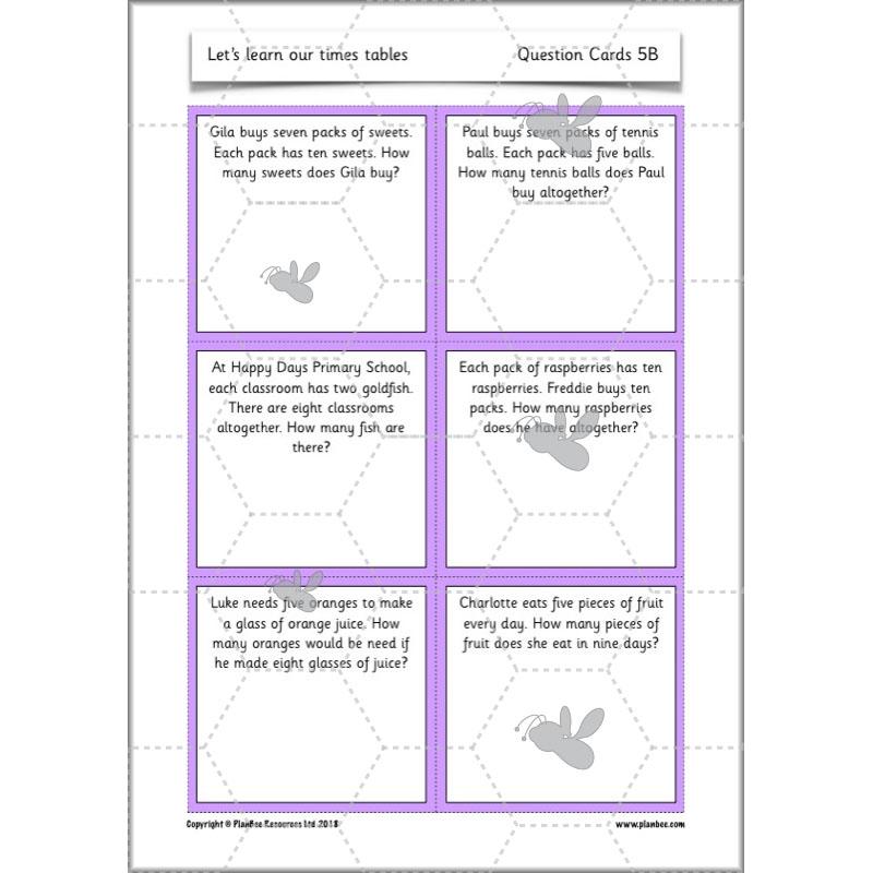 PlanBee Let's Learn our Times Tables - Maths Lessons Year 2 Multiplication