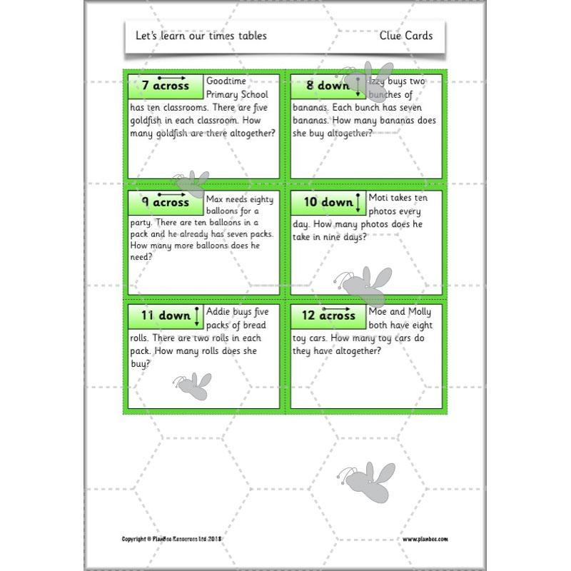 PlanBee Let's Learn our Times Tables - Maths Lessons Year 2 Multiplication