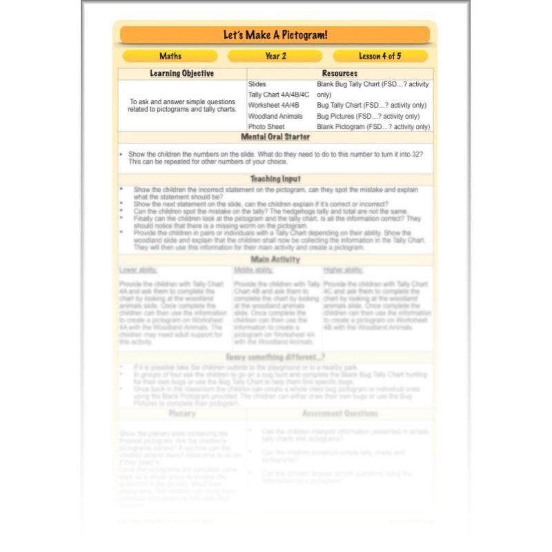 PlanBee Let's Make a Pictogram Year 2 Maths Lessons | PlanBee