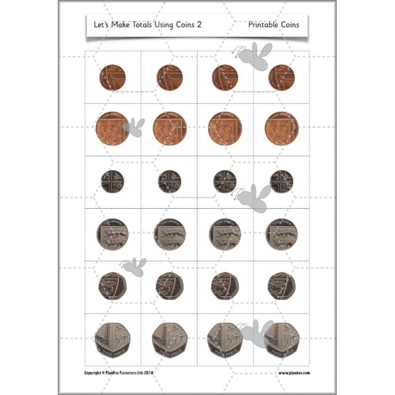 PlanBee Let’s make totals using coins 2 -  Year 1 Key Stage 1 Maths planning