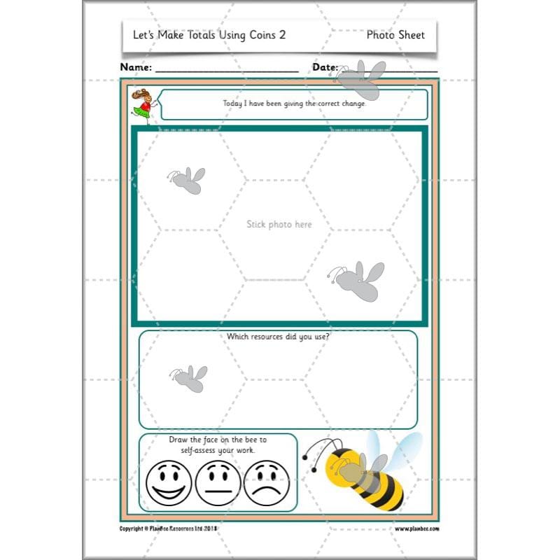 PlanBee Let’s make totals using coins 2 -  Year 1 Key Stage 1 Maths planning