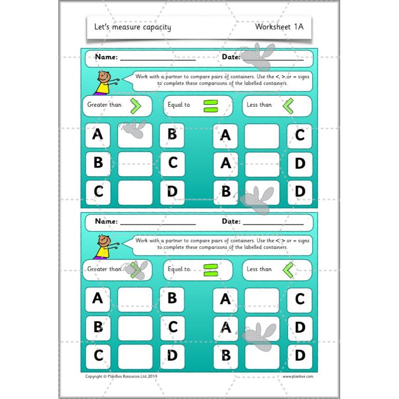 PlanBee Let's measure capacity - Year 2 Maths planning and resources