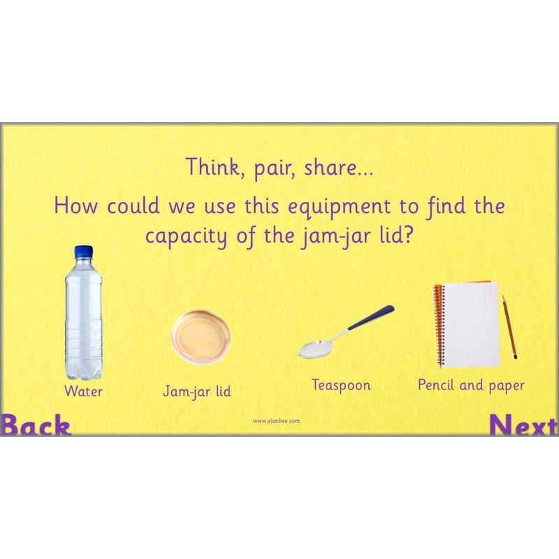 PlanBee Let's measure capacity - Year 2 Maths planning and resources