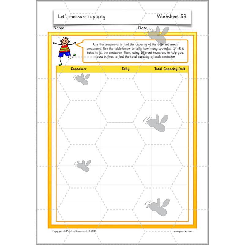 PlanBee Let's measure capacity - Year 2 Maths planning and resources