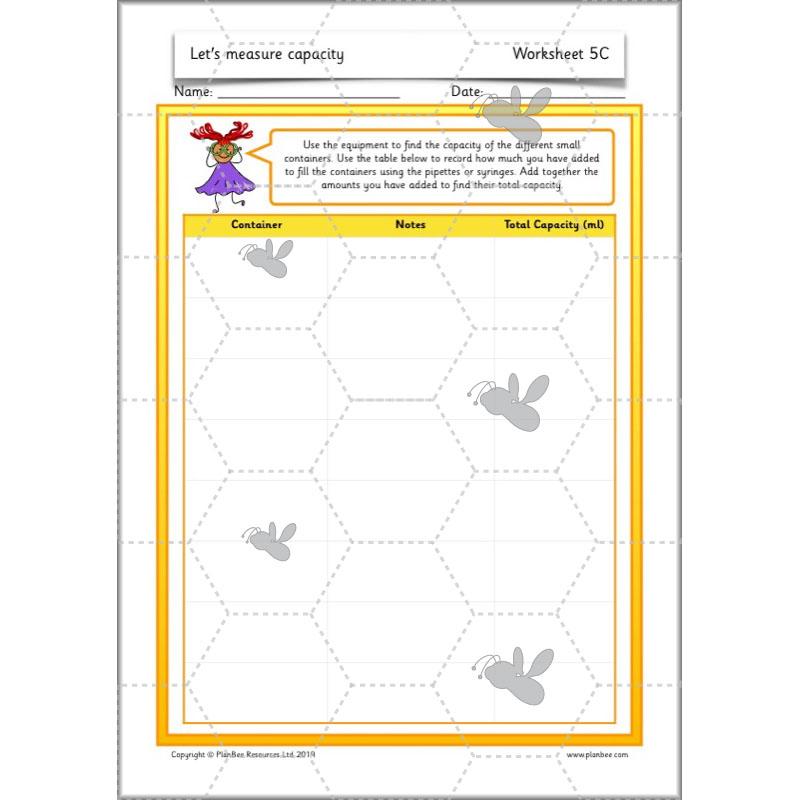 PlanBee Let's measure capacity - Year 2 Maths planning and resources