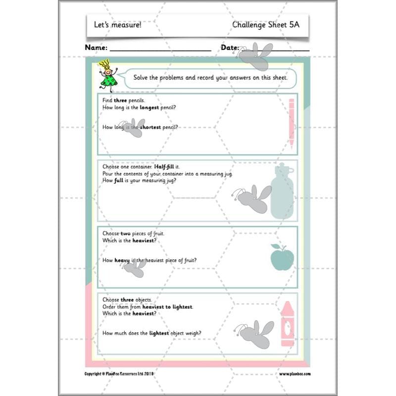 PlanBee Let’s Measure Year 1 Maths Planning