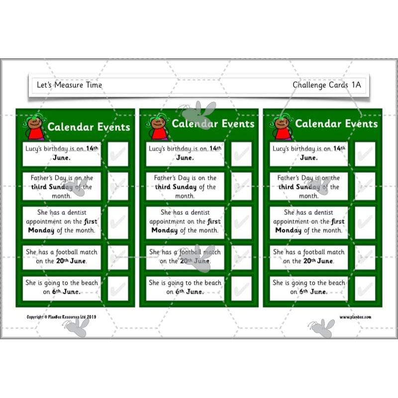 PlanBee Let’s Measure Time: Year 1 Measurement - Maths Planning & Resources
