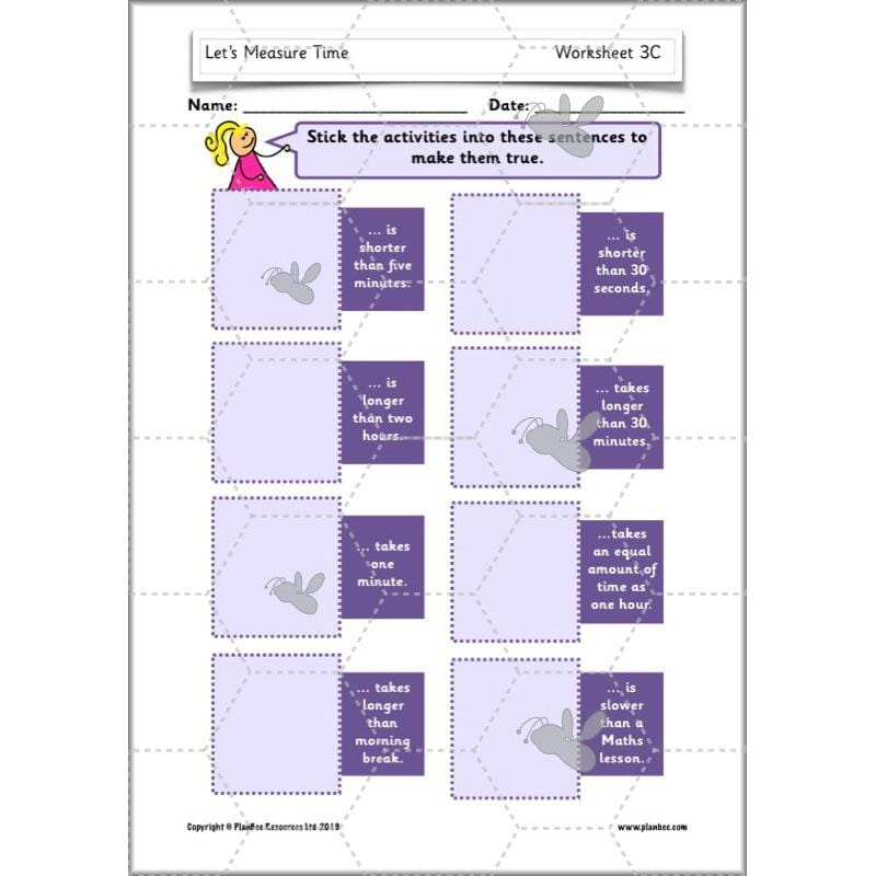 PlanBee Let’s Measure Time: Year 1 Measurement - Maths Planning & Resources