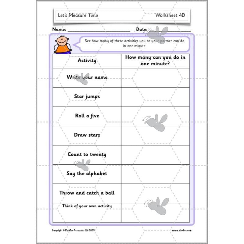 PlanBee Let’s Measure Time: Year 1 Measurement - Maths Planning & Resources