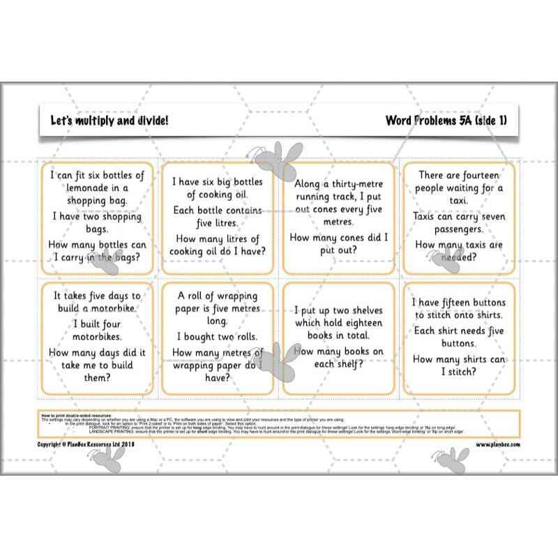 PlanBee Let's multiply and divide Year 2 maths planning
