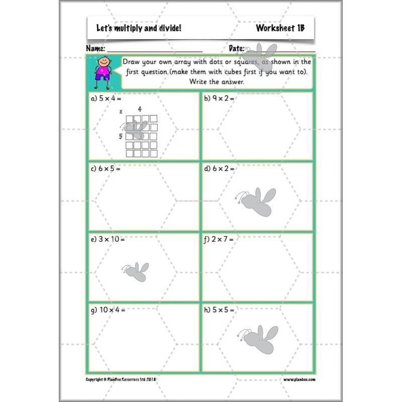 PlanBee Let's multiply and divide Year 2 maths planning