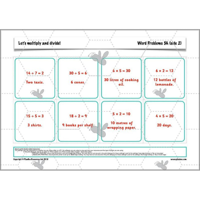 PlanBee Let's multiply and divide Year 2 maths planning