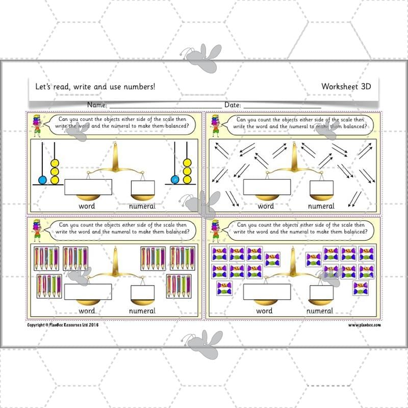 PlanBee Let’s read, write and use numbers Year 1 KS1