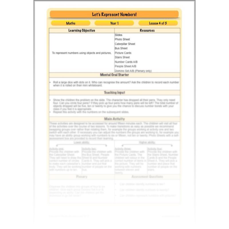 PlanBee Let's Represent Numbers Year 1 Maths by PlanBee