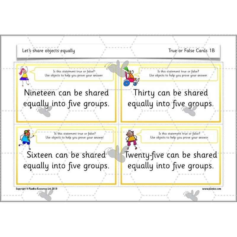 PlanBee Let's share objects equally: Year 1 multiplication and division