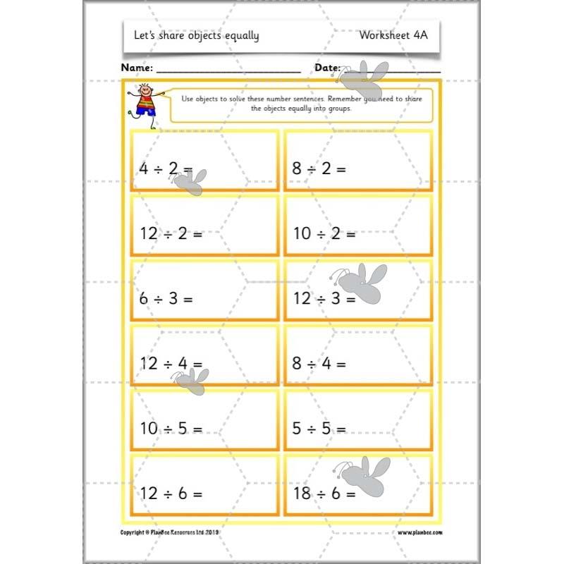 PlanBee Let's share objects equally: Year 1 multiplication and division
