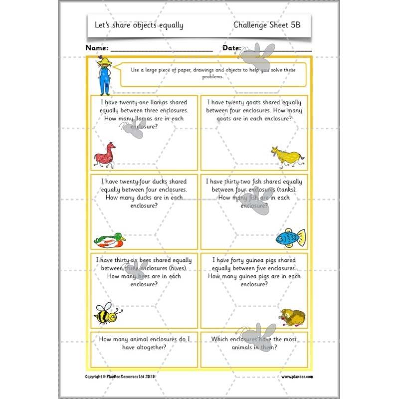 PlanBee Let's share objects equally: Year 1 multiplication and division