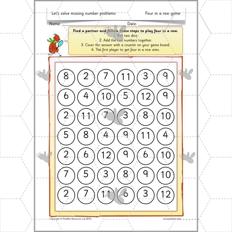 PlanBee Let’s solve missing number problems - Year 1 KS1 Maths plans