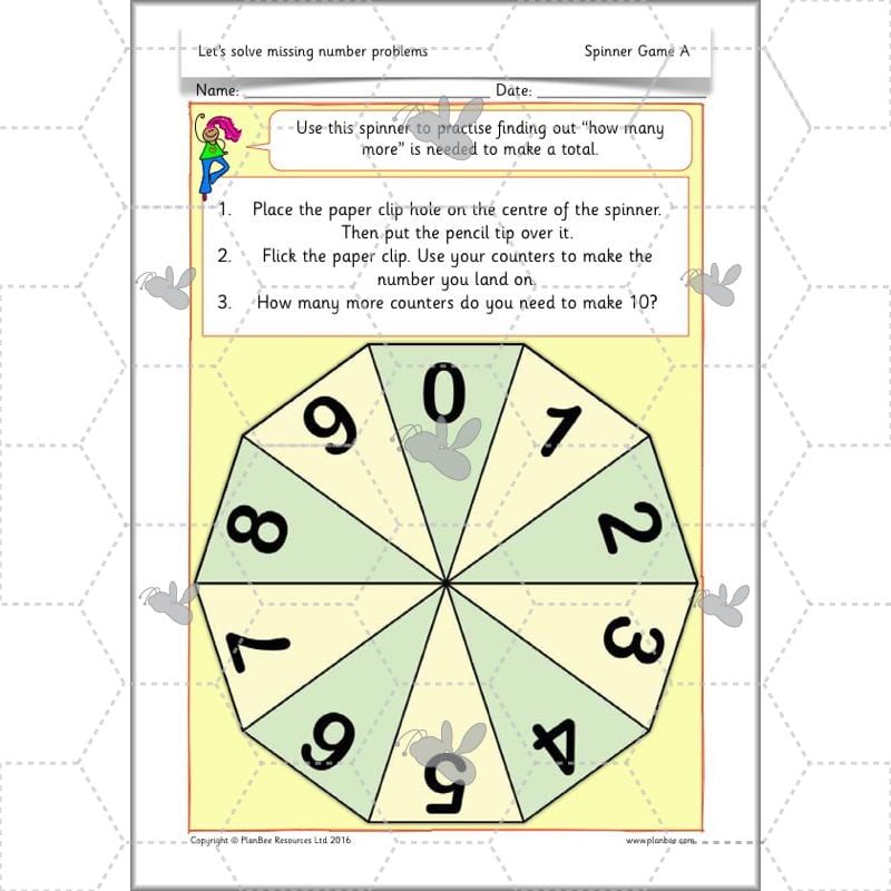 PlanBee Let’s solve missing number problems - Year 1 KS1 Maths plans