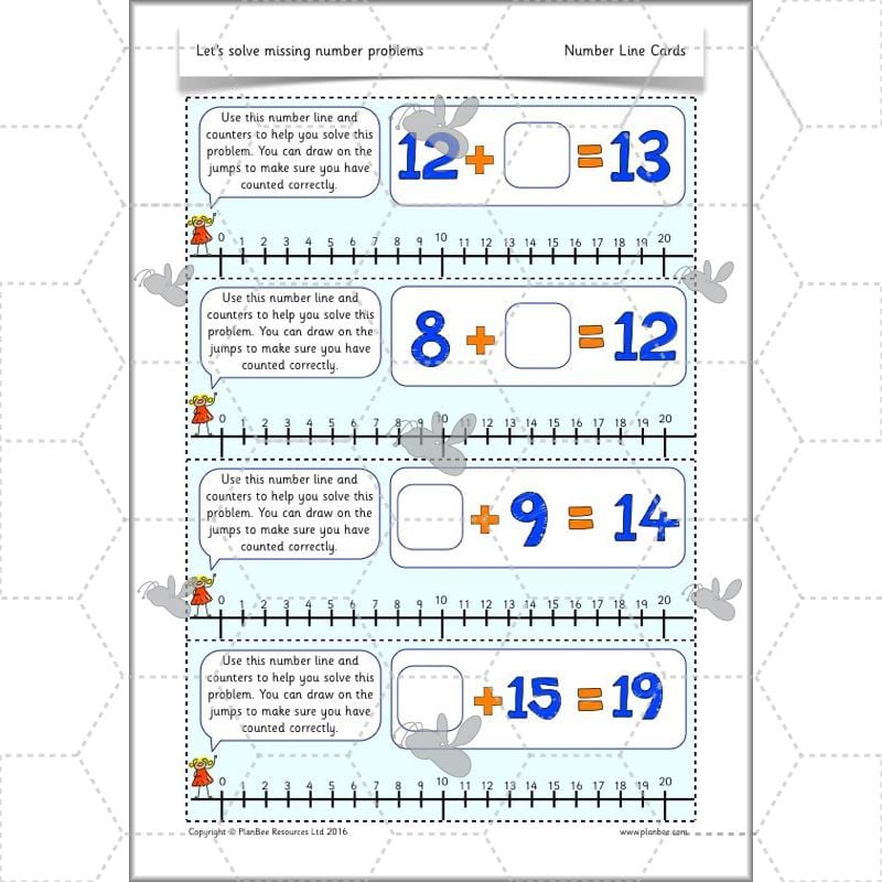 PlanBee Let’s solve missing number problems - Year 1 KS1 Maths plans