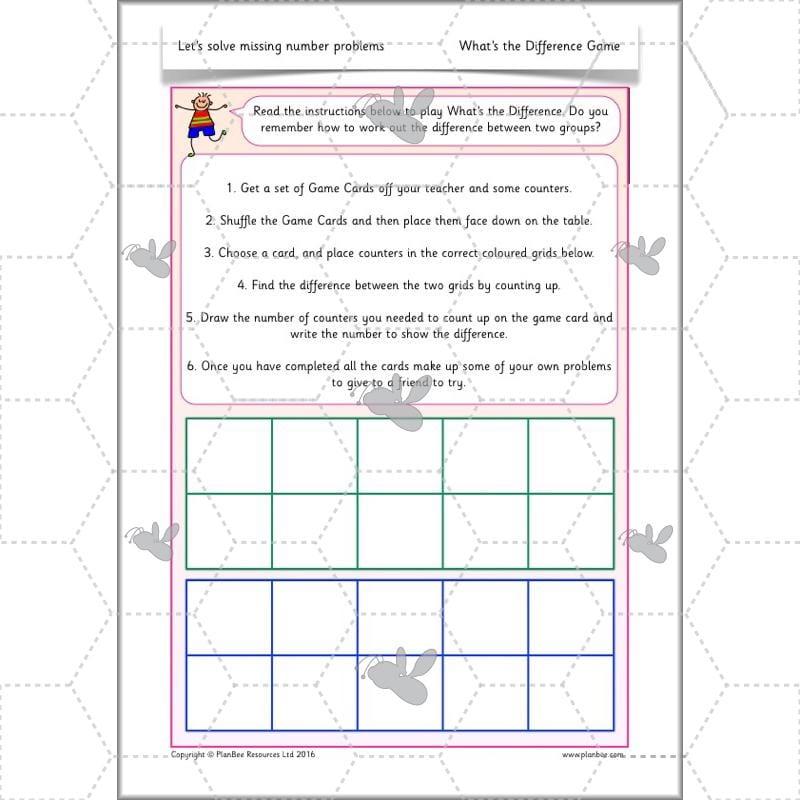 PlanBee Let’s solve missing number problems - Year 1 KS1 Maths plans