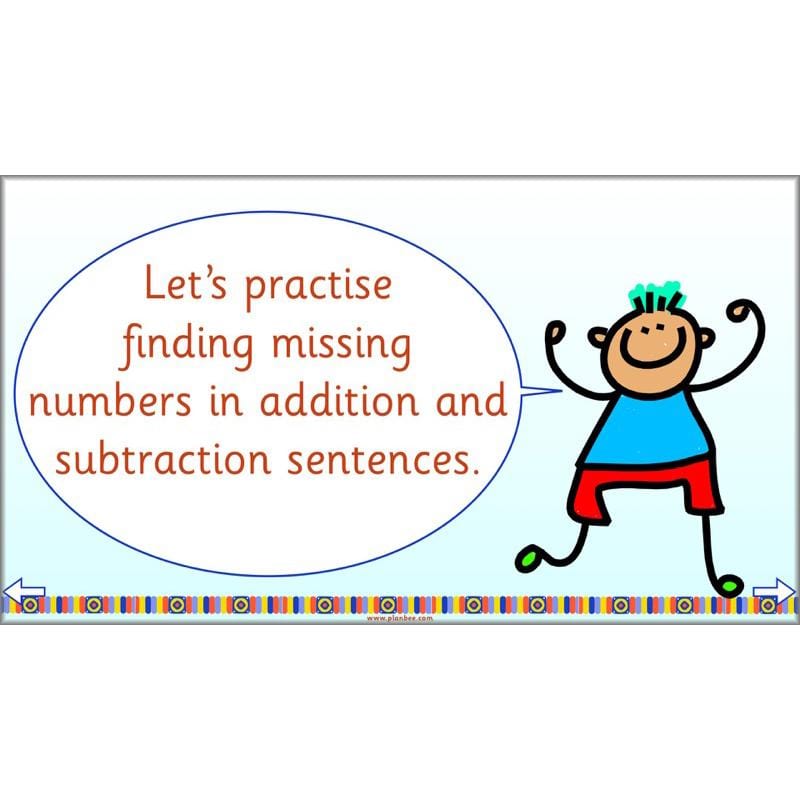 PlanBee Let’s solve missing number problems - Year 1 KS1 Maths plans
