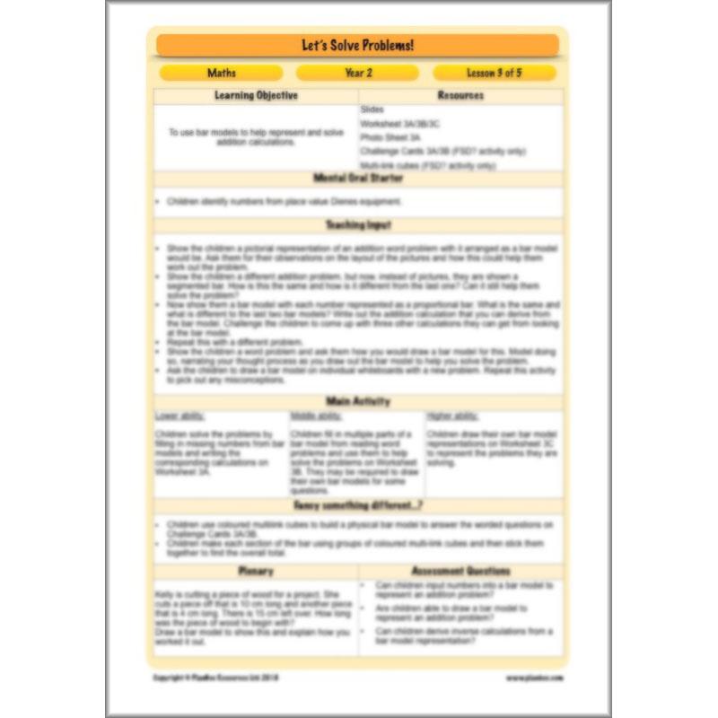 PlanBee Let's Solve Problems: problem-solving Year 2 Maths