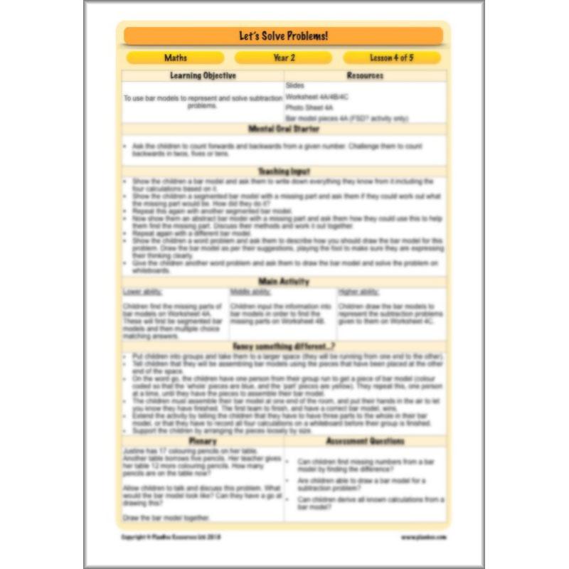 PlanBee Let's Solve Problems: problem-solving Year 2 Maths