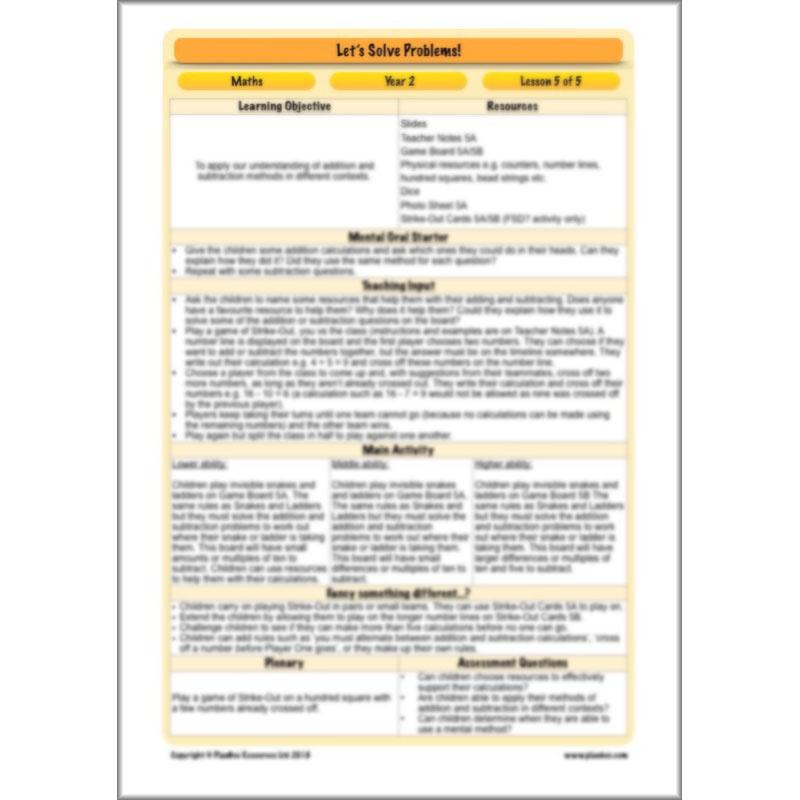 PlanBee Let's Solve Problems: problem-solving Year 2 Maths