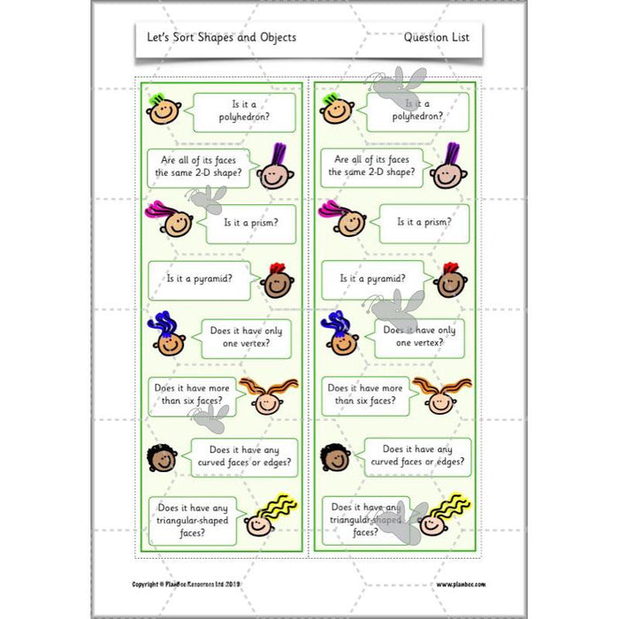 PlanBee Let's Sort Shapes and Objects: Year 2 shapes lesson planning