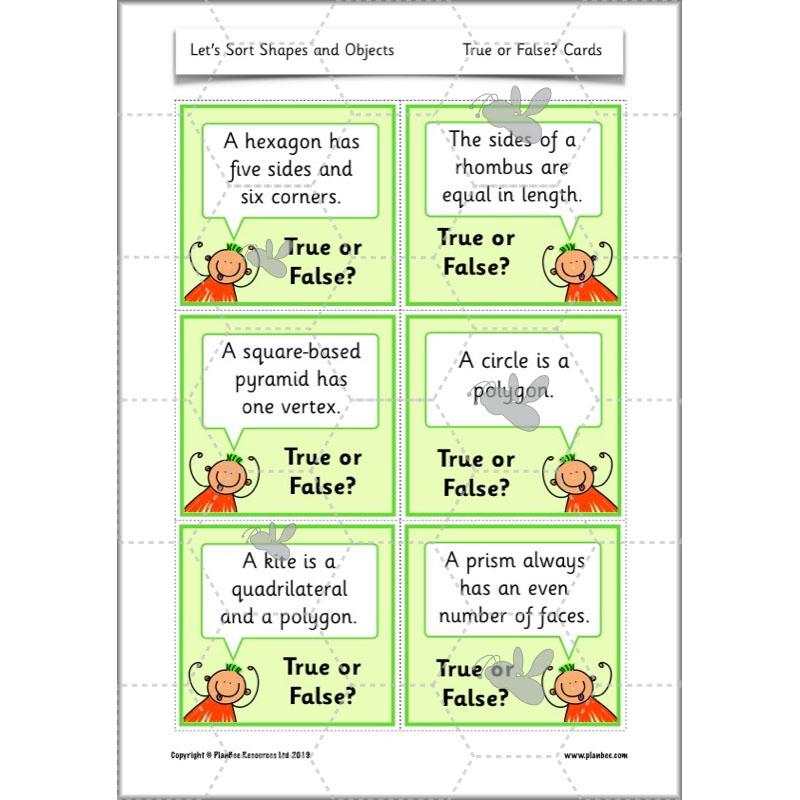 PlanBee Let's Sort Shapes and Objects: Year 2 shapes lesson planning