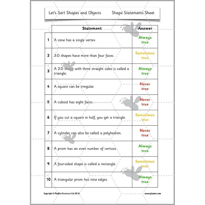 PlanBee Let's Sort Shapes and Objects: Year 2 shapes lesson planning