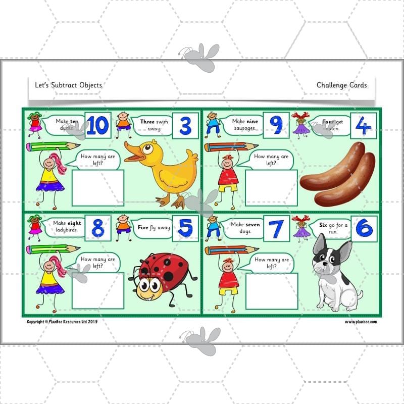 PlanBee Practical Subtraction Year 1 Maths Lesson by PlanBee