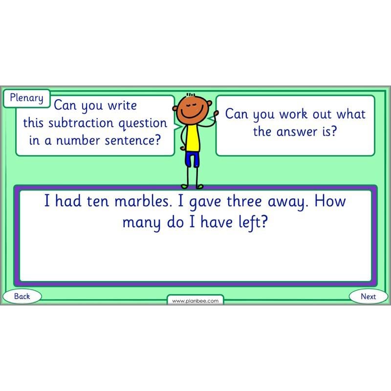 PlanBee Practical Subtraction Year 1 Maths Lesson by PlanBee