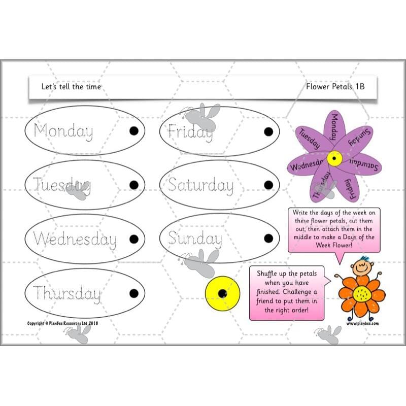 PlanBee Let's tell the time - KS1 Year 1 complete planning